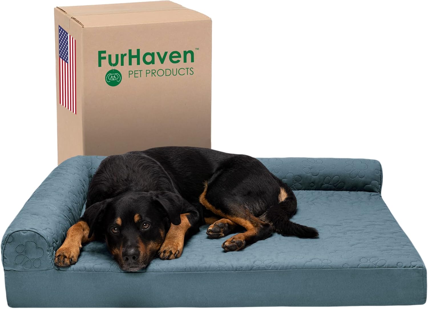 Furhaven Orthopedic Dog Bed for Large Dogs with Bolsters