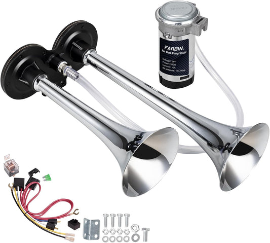 FARBIN Car Horn 24V 150db Super Loud Air Horn Kit for Vehicles