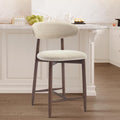Upholstered Counter Height Bar Stools with Wood Legs - Comfortable