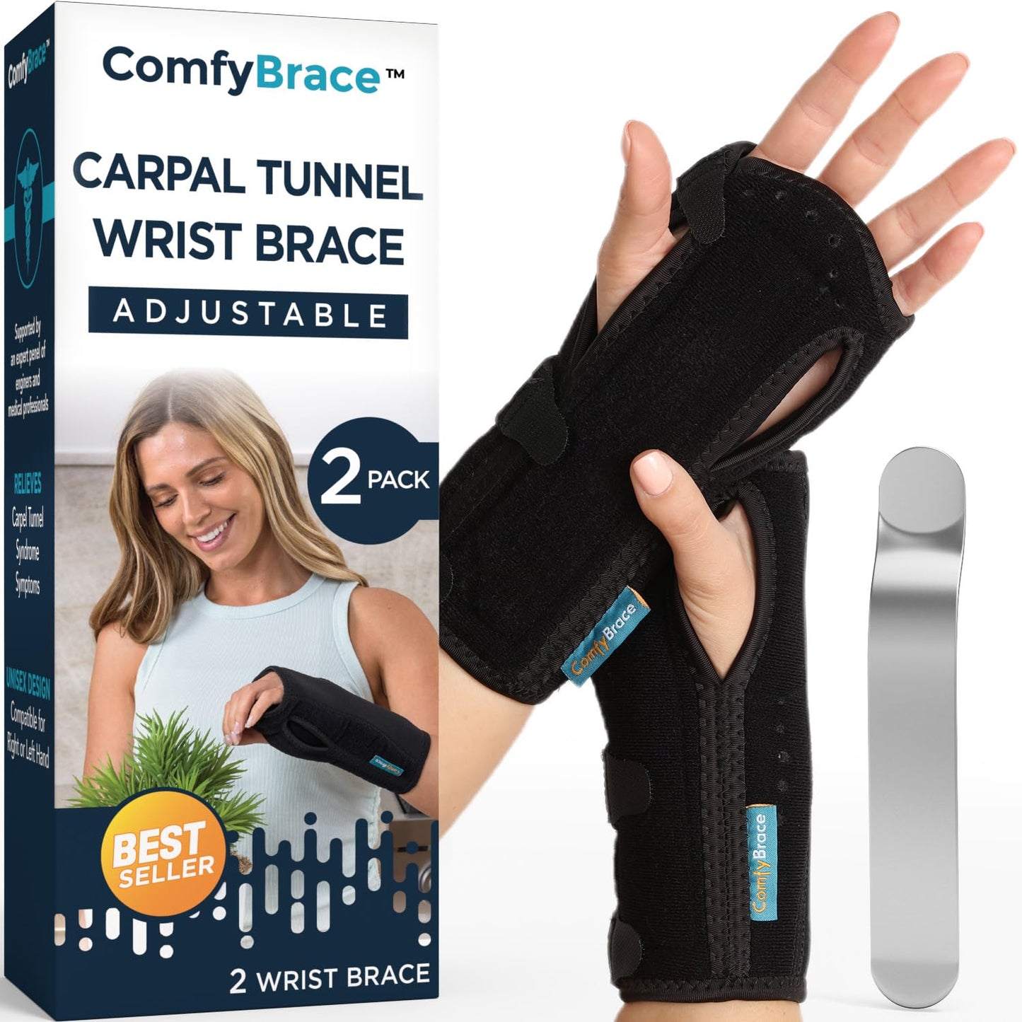 ComfyBrace Carpal Tunnel Wrist Brace for Instant Pain Relief