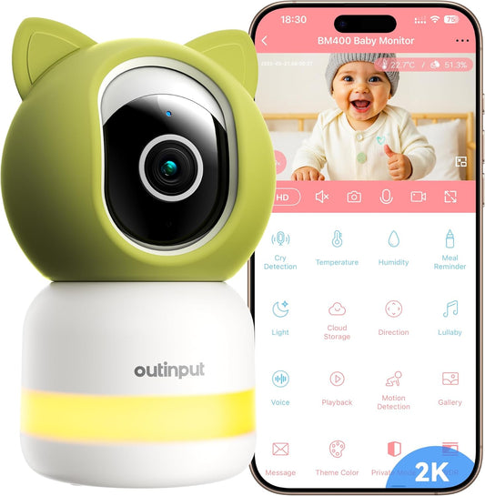 Smart WiFi Baby Monitor 2K 4MP with Night Vision and Alerts