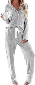 Ekouaer Women's Long Sleeve Pajama Set S-XXL - Soft Rayon Lounge