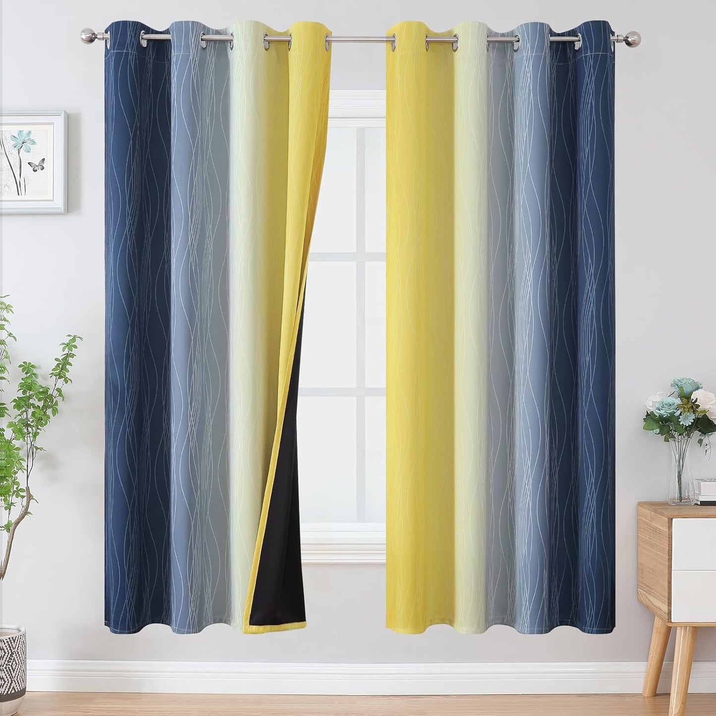 Ombre Blackout Curtains Set for Bedroom by Estelar Textiler