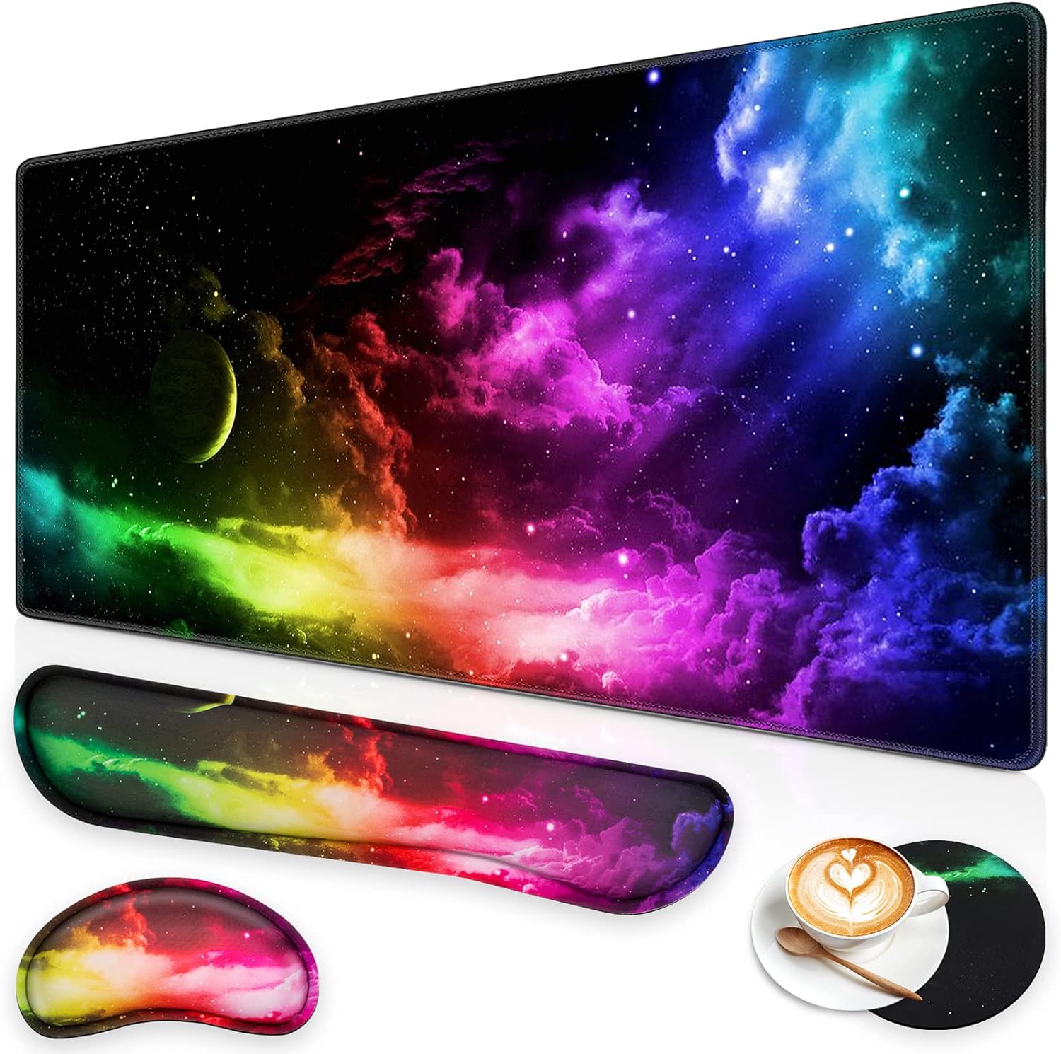 Canjoy 4-in-1 XXL Gaming Set - Memory Foam Desk Pad