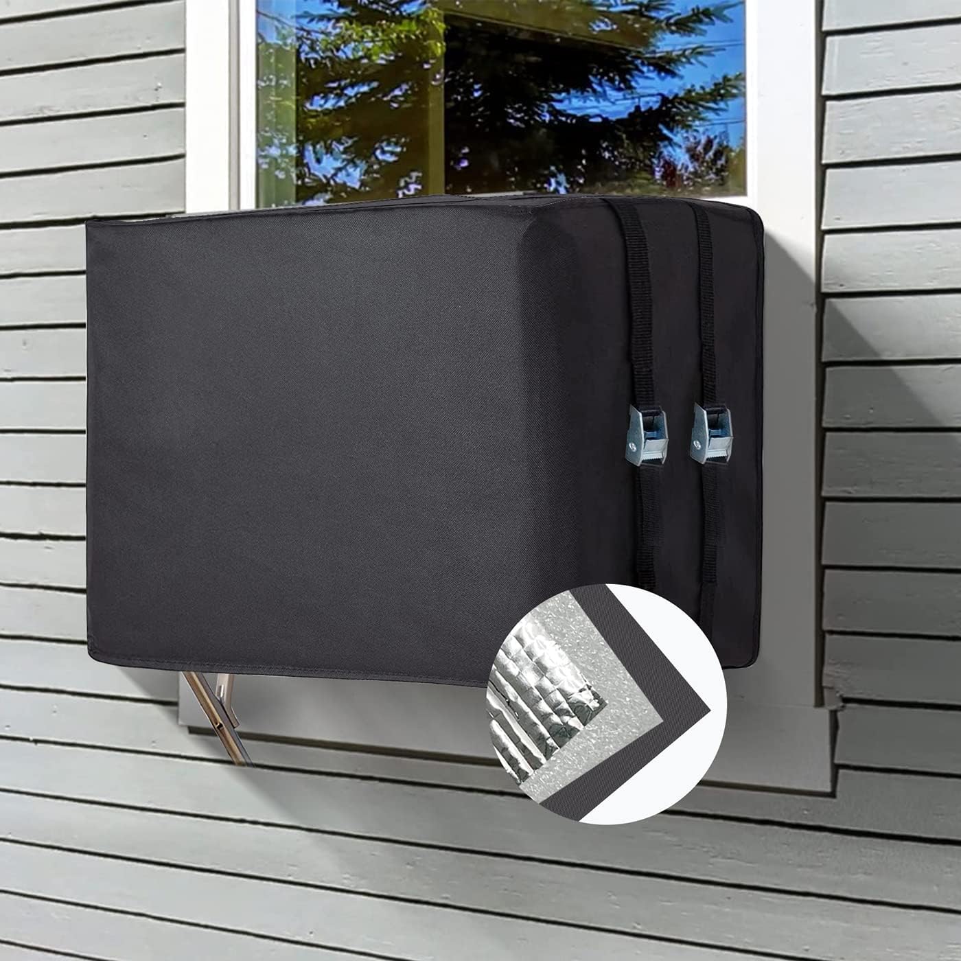 Outdoor Window AC Cover, Dust-Proof & Waterproof, 3-Layer Protection - LITHESOMER