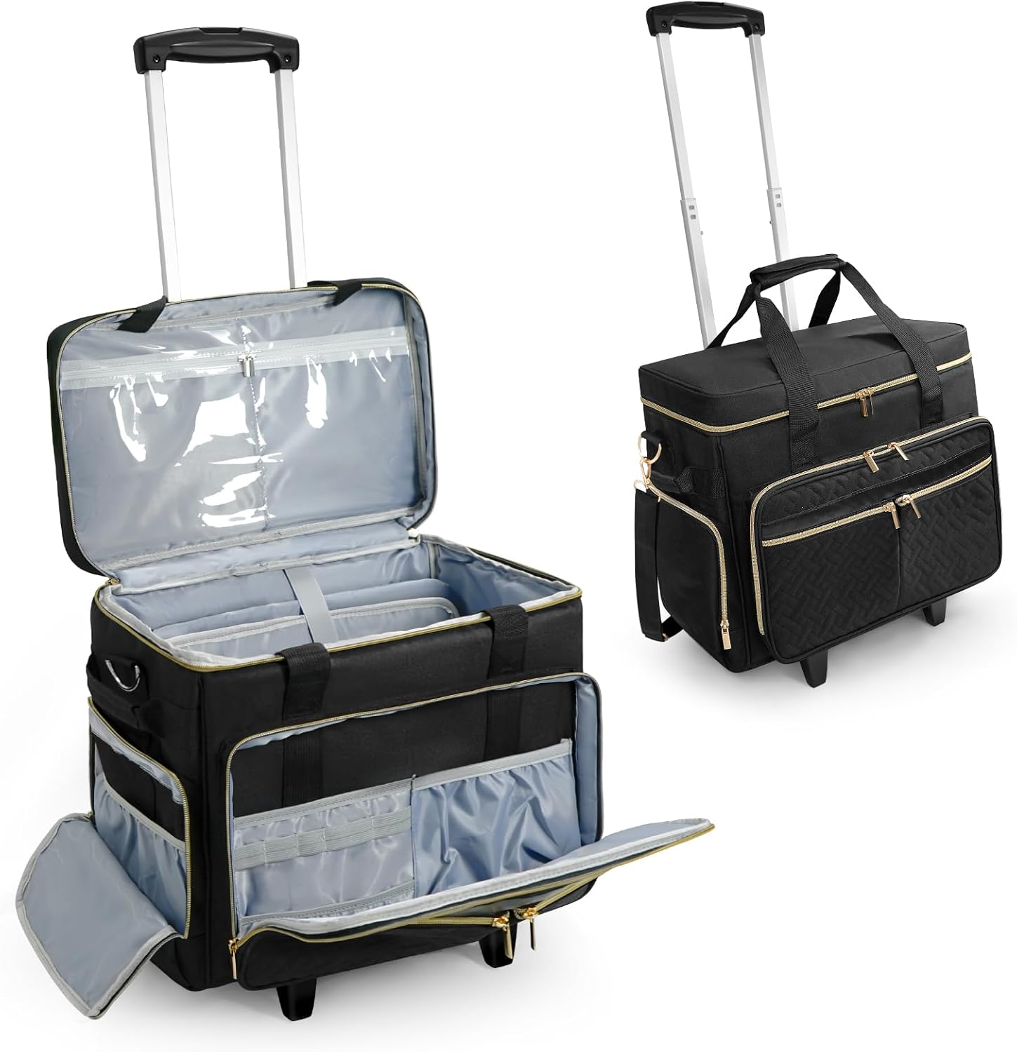 ORKELS Rolling Teacher Bag with Detachable Trolley for Teachers
