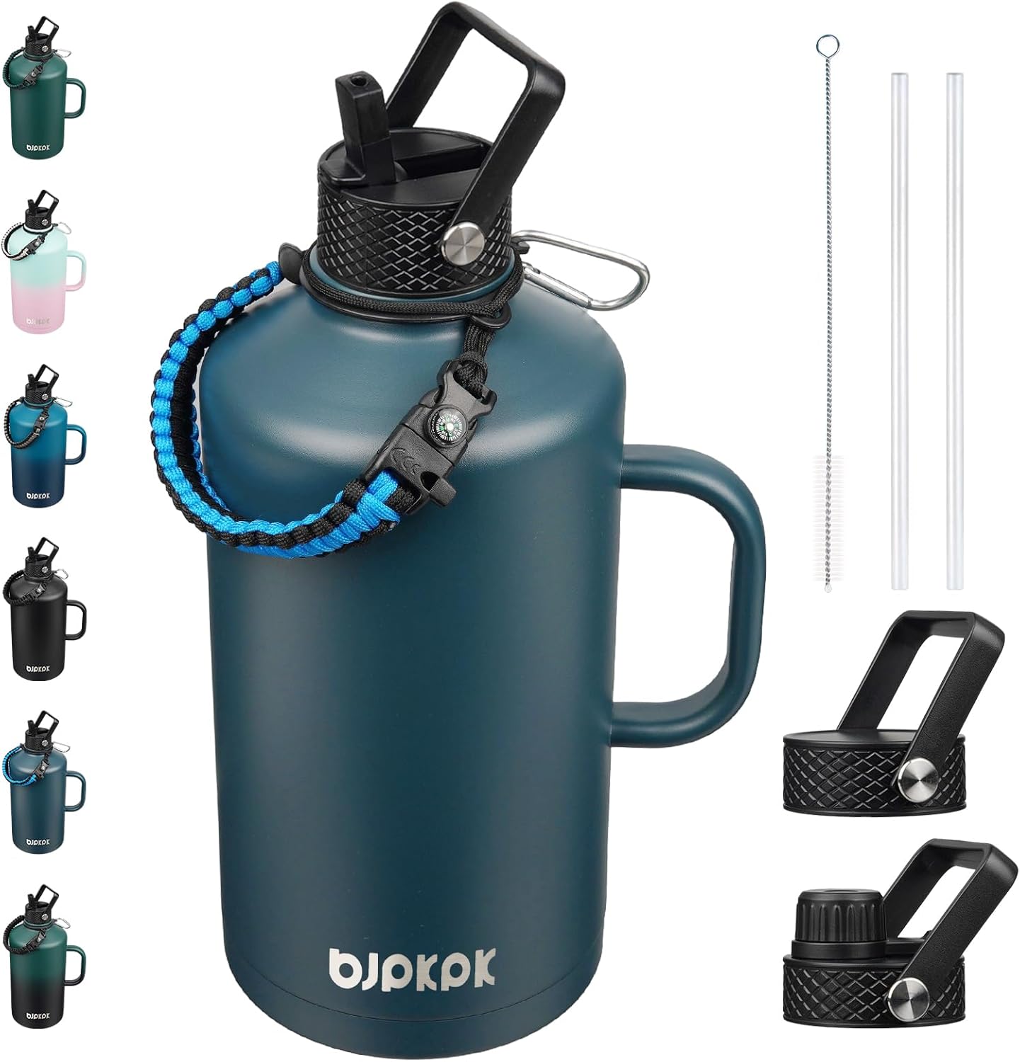 Insulated Water Bottle BJPKPK 1 Gallon with Straw Lid and More