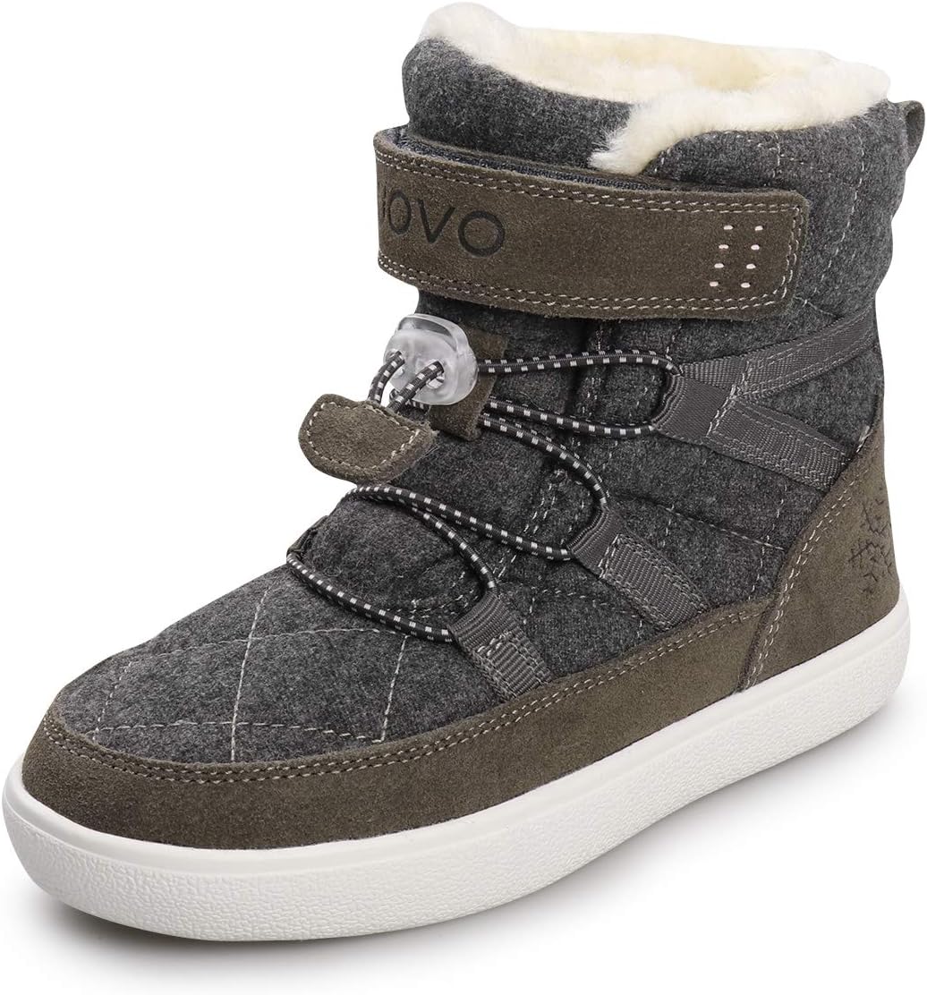 UOVO Boys Snow Boots Waterproof Winter Boots for Kids Warm Fur