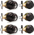 Probrico Entry Door Knob Lockset and Deadbolt Combo - Keyed Alike Set