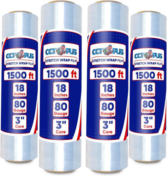 Industrial Strength Clear Stretch Wrap - 1500ft Length