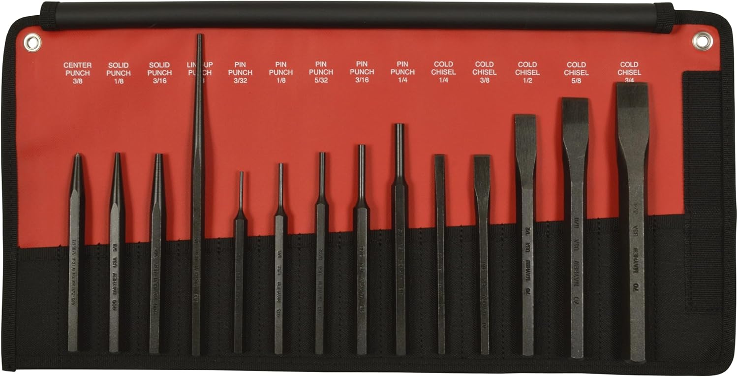 14-Piece Punch and Chisel Kit for Precision Work and Durability