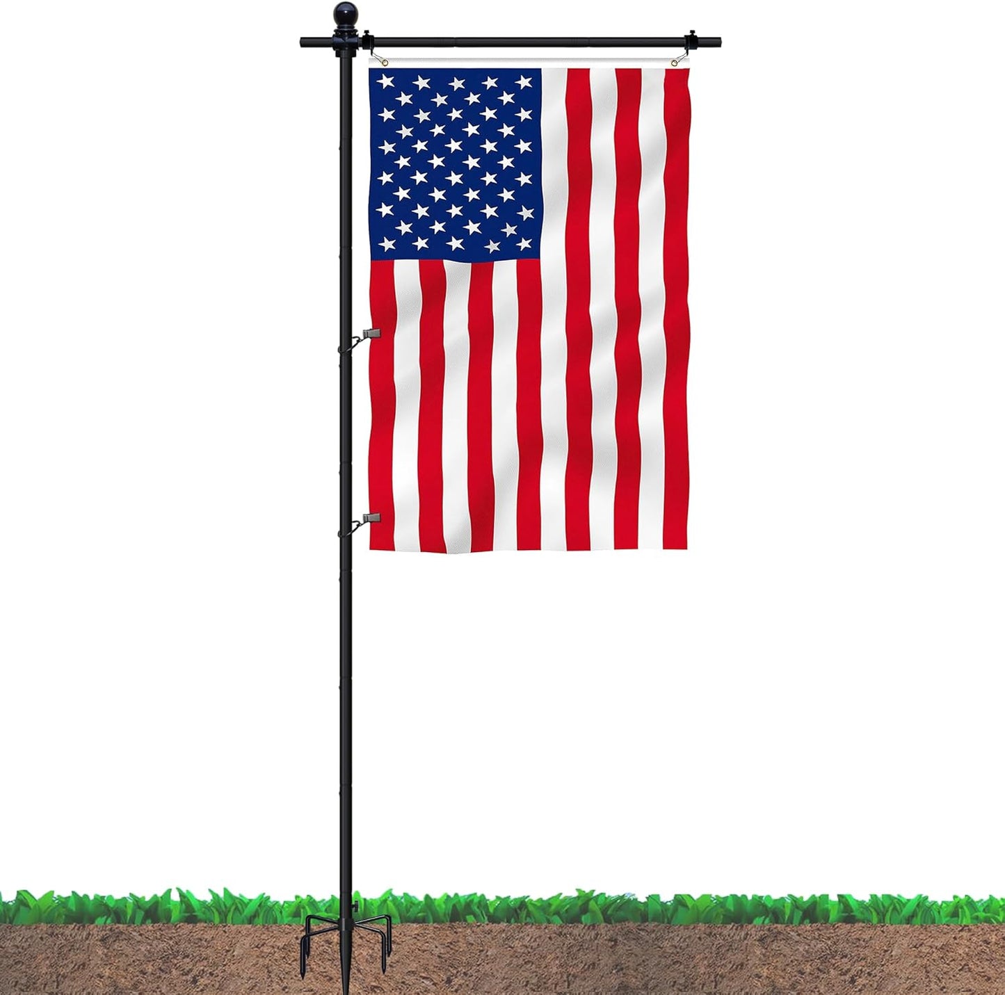 10FT Adjustable Outdoor Flag Pole Stand for Garden Use