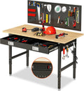 60 in Workbench for Garage with Drawers and Pegboard - Adjustable