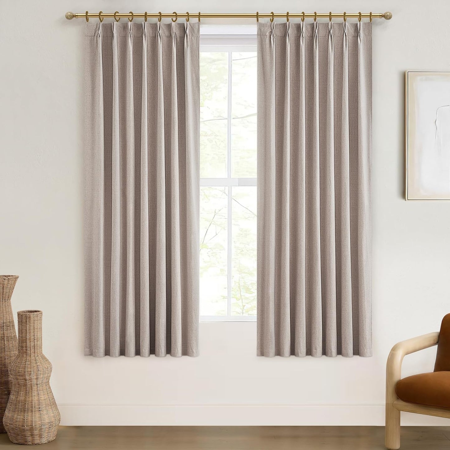 Textured Thick Burlap Cafe Small Window Curtains for Home