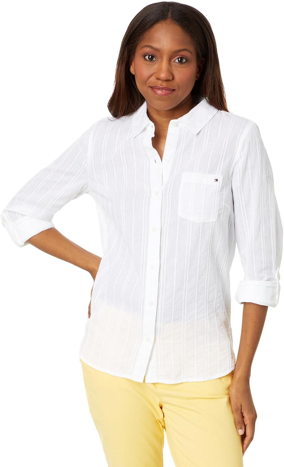 Tommy Hilfiger Women's Metallic Cold Shoulder T-Shirt Review