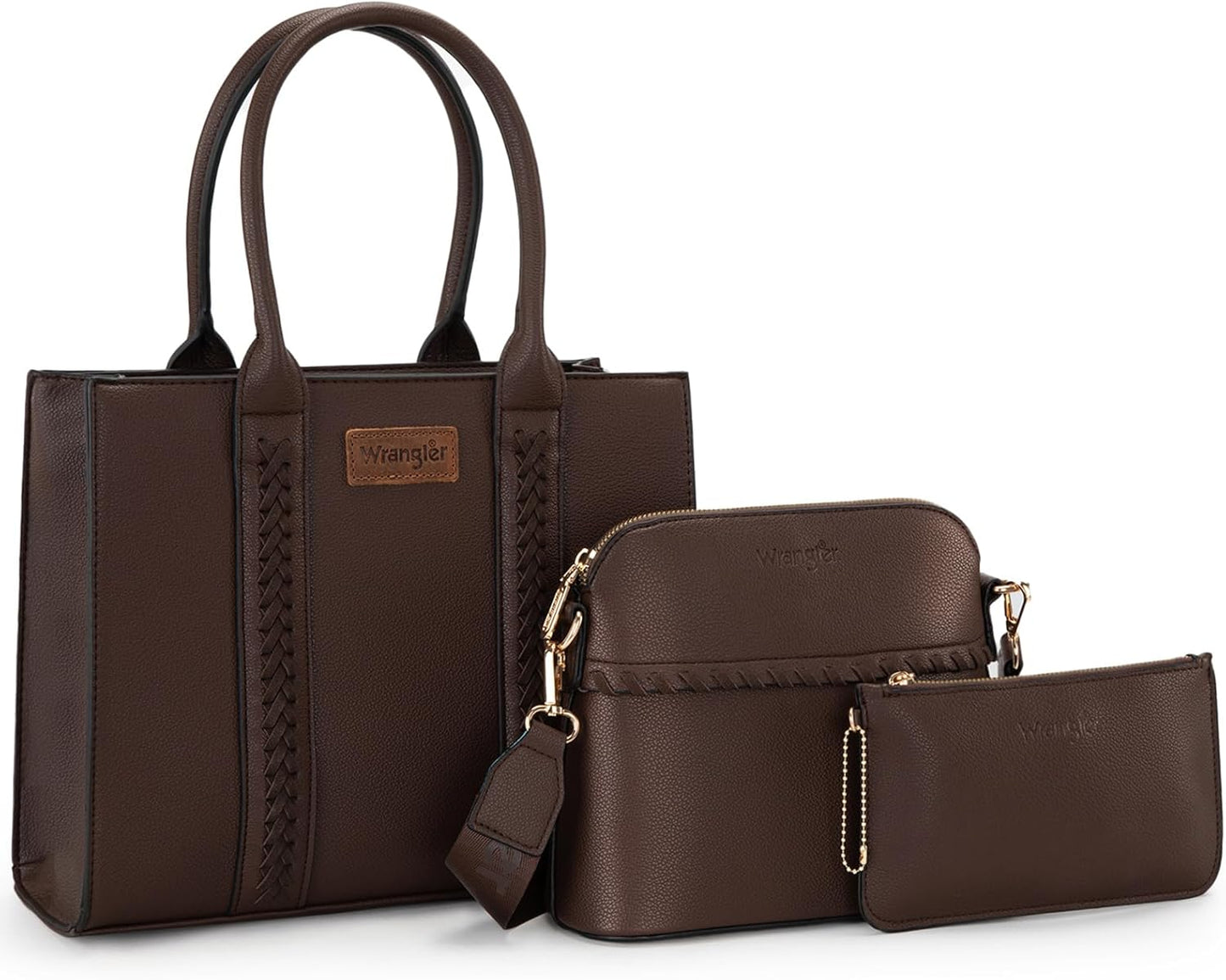 Wrangler 3Pcs Purses Set for Women: Tote, Crossbody, Wallet