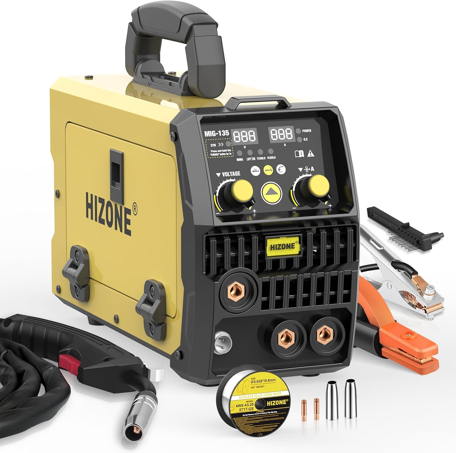 HIZONE 135A MIG Welder: Versatile 3 in 1 Welding Machine