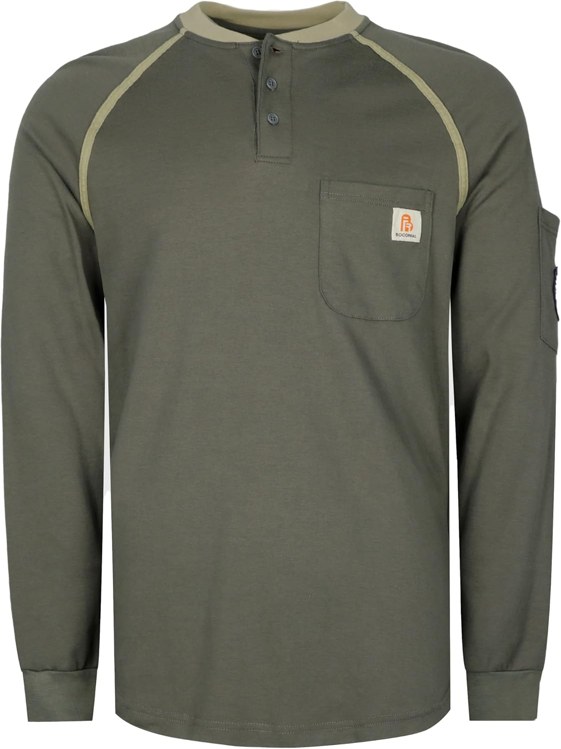 BOCOMAL FR Shirts Lightweight Flame Resistant Henley & Short Sleeve
