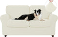 5 Piece Loveseat Covers for 2 Cushion Couch in Ivory White