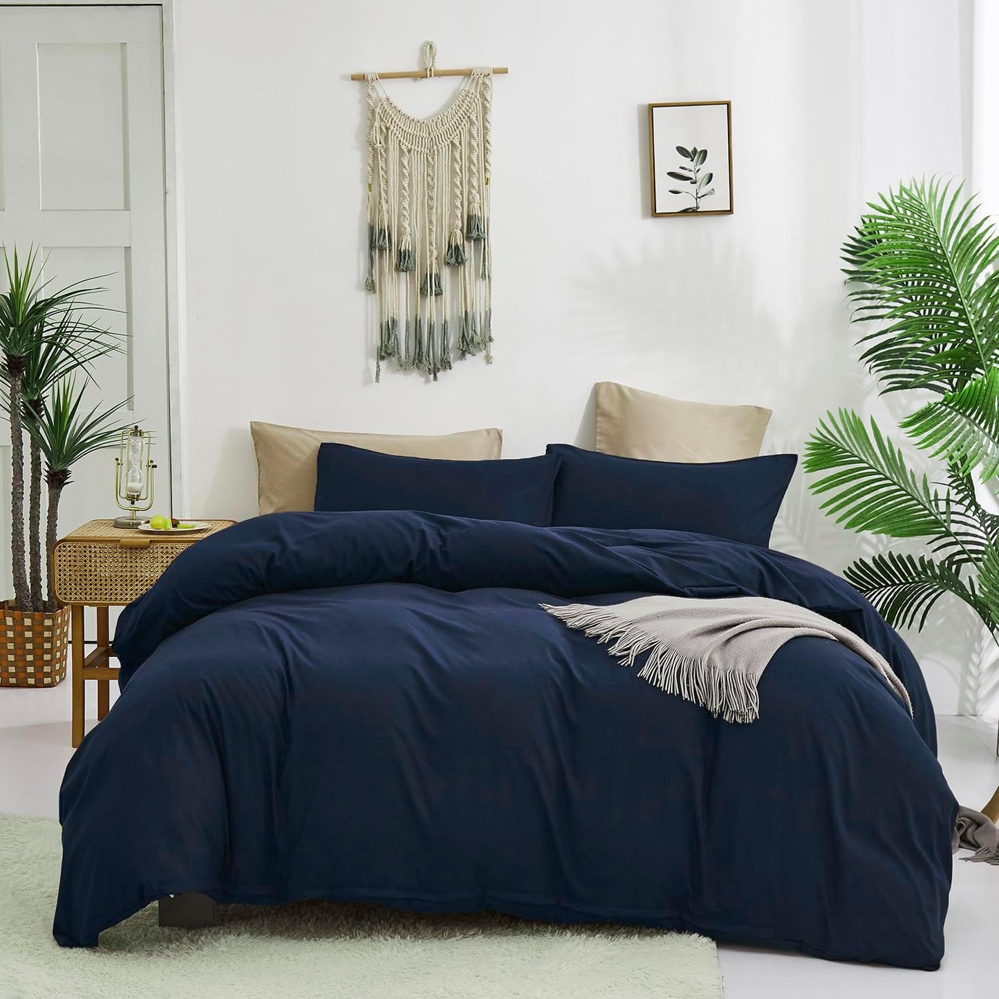 KAREVER Navy Comforter Full Size Set for Ultimate Comfort