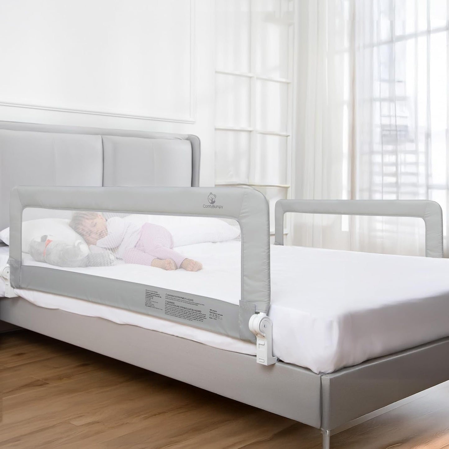 ComfyBumpy Bed Rail for Toddlers - Safe Swing Down Design