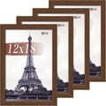 VCK 12x18 Poster Frame Set of 4 - Elegant Brown Wood Frames