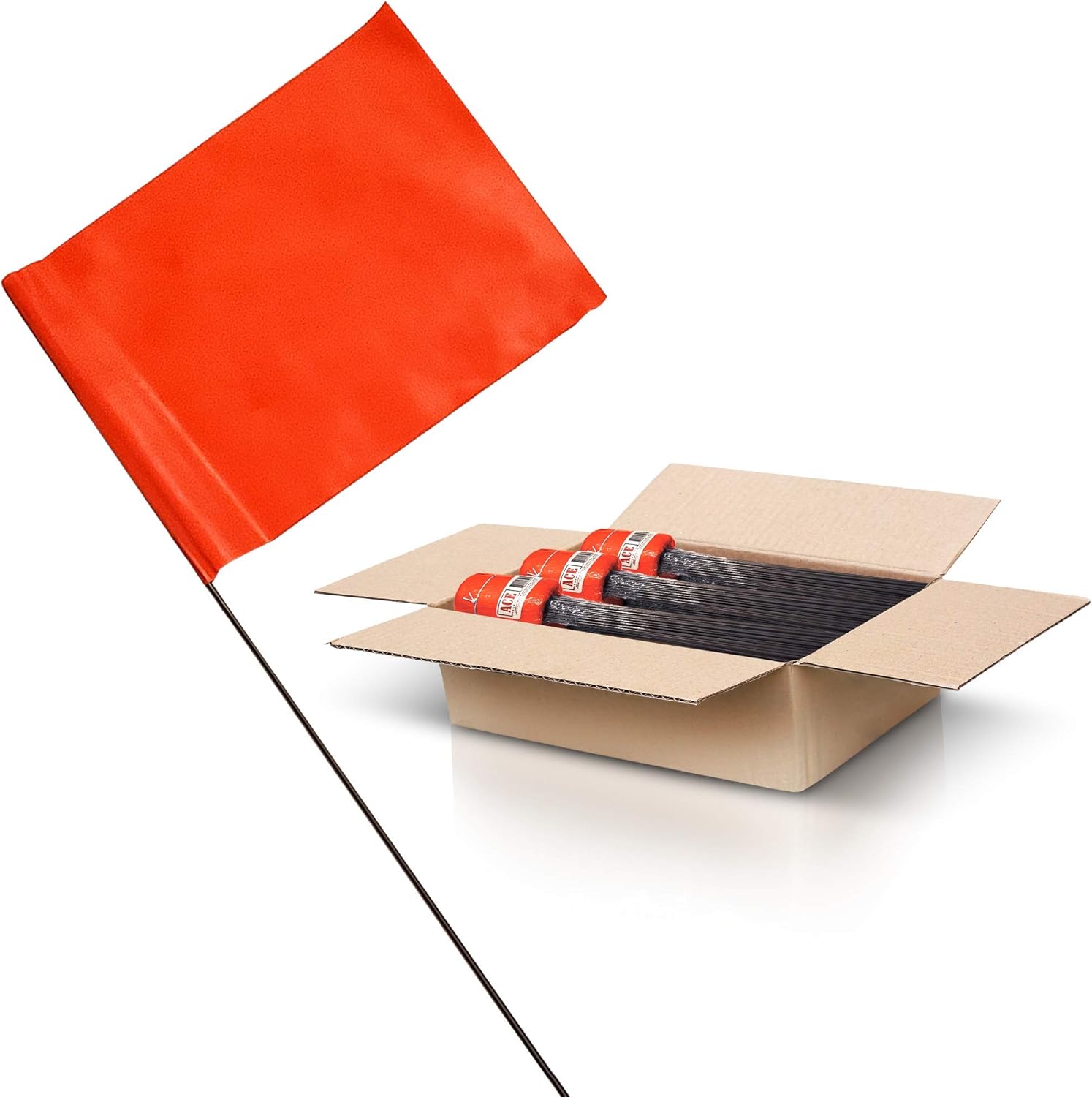 Fluorescent Orange Marking Flags for Lawn, Irrigation & More
