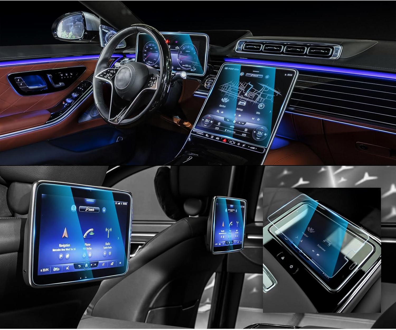 Tempered Glass Screen Protector for 2021-2026 Mercedes-Benz S Class