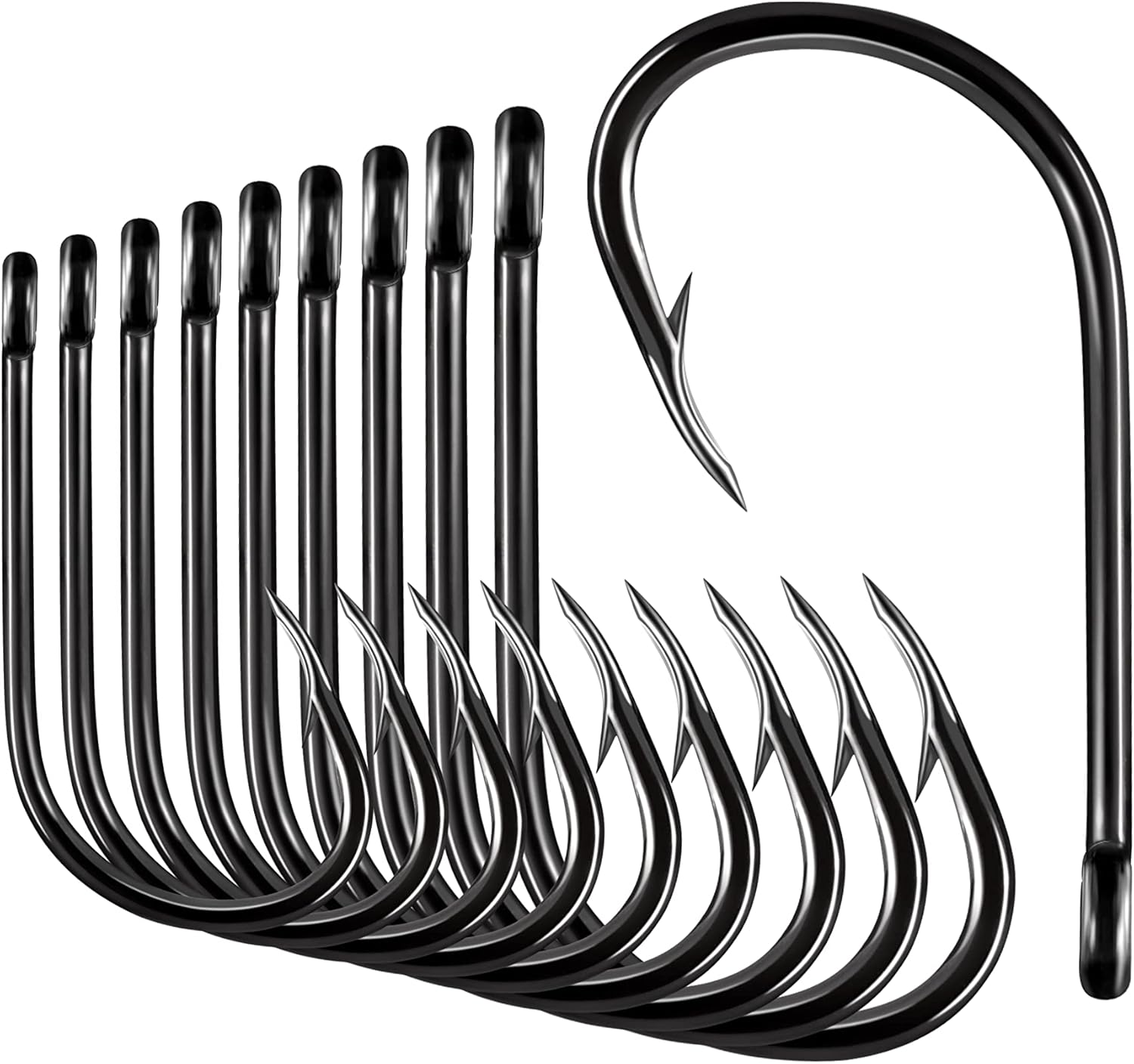 BLUEWING Offset Live Bait Hooks | Ultra-Sharp High Carbon Steel | Ideal for Freshwater & Saltwater Fishing