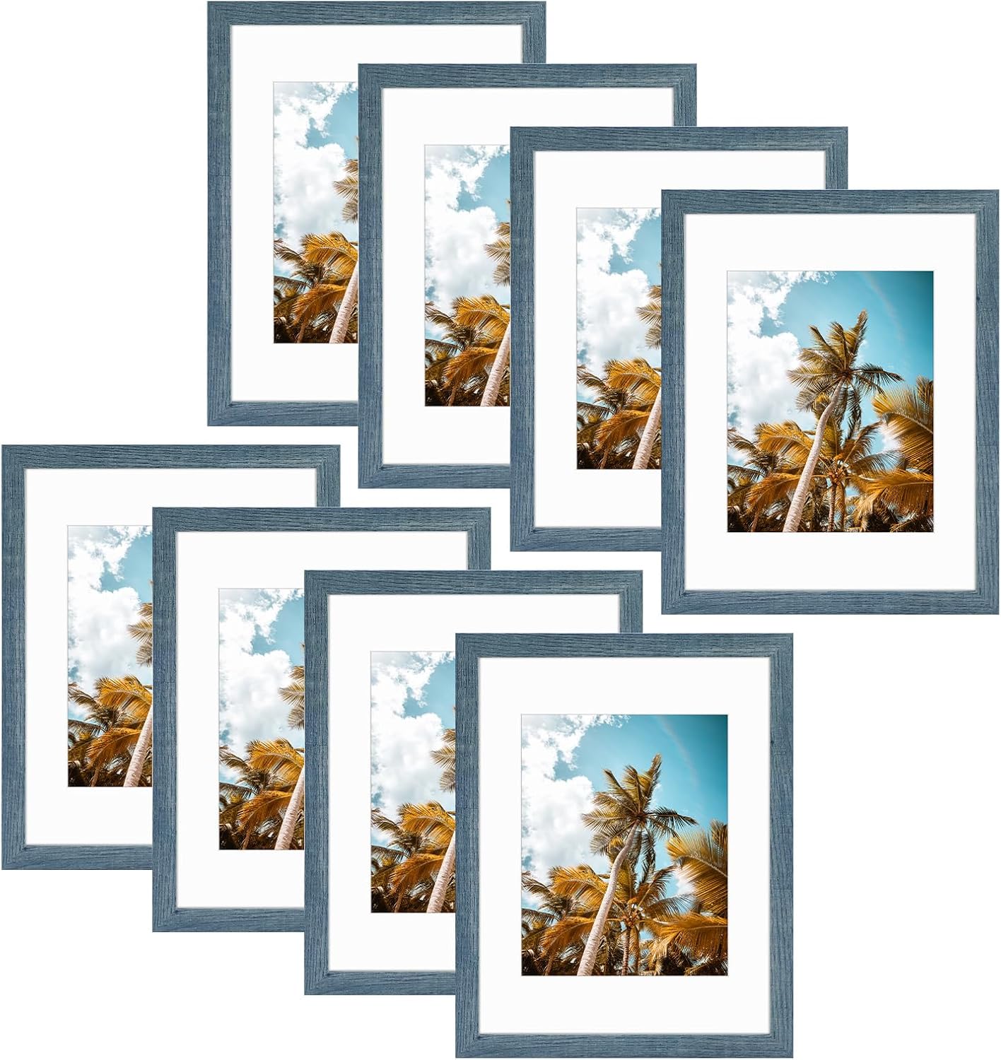 Frametory 11x14 Picture Frame with Mat for 8x10 Photos - Blue