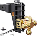 Adjustable Trailer Hitch Tri-Ball with Hook - 6in Drop, Heavy Duty