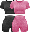 OLCHEE Womens Workout Sets 2 Piece - Seamless Acid Wash Yoga Outfit