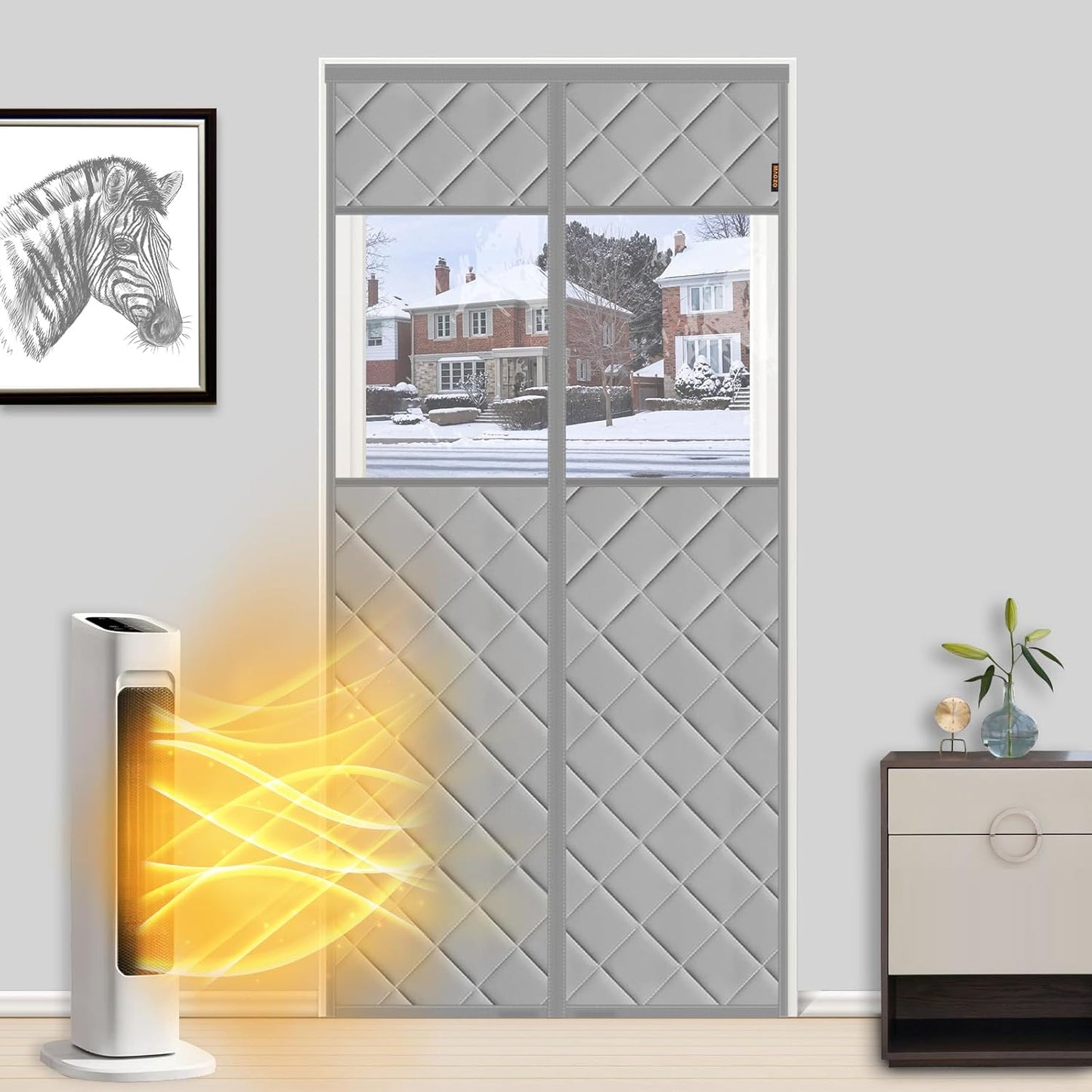 MAGZO Magnetic Thermal Insulated Door Curtain for Winter Warmth