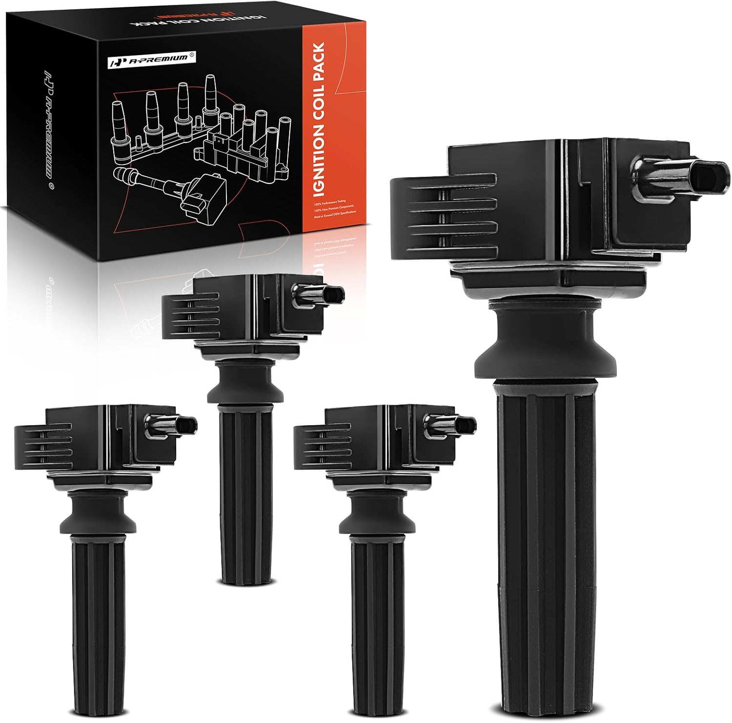 A-Premium Ignition Coil Packs for Ford, Lincoln, Jaguar Vehicles