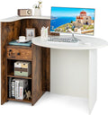 Tangkula Reception Desk Front Counter Desk - Secure, Compact