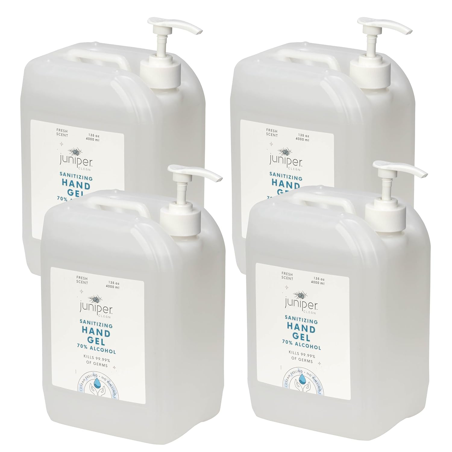 Hand Sanitizer Gel with 70% Alcohol 1.06 Gallon Pack of 4