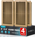VOISEN Floor Register 6x12 Pack of 4 Adjustable Vent Covers