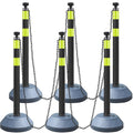 OrangeStar 6 Pack Traffic Delineator Post Cones - Expandable Chain