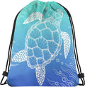 Sea Turtle Drawstring Backpack Bag - Lightweight Gym & Travel Sack