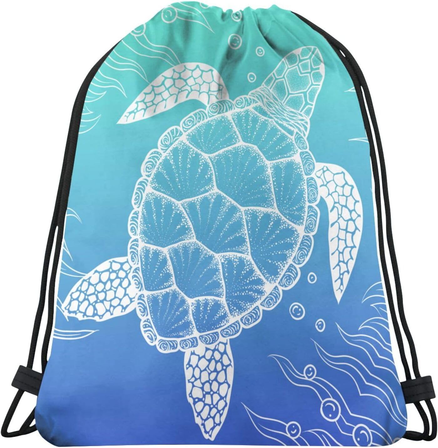 QISENTIS Sea Turtle Drawstring Backpack: Stylish Underwater Adventure