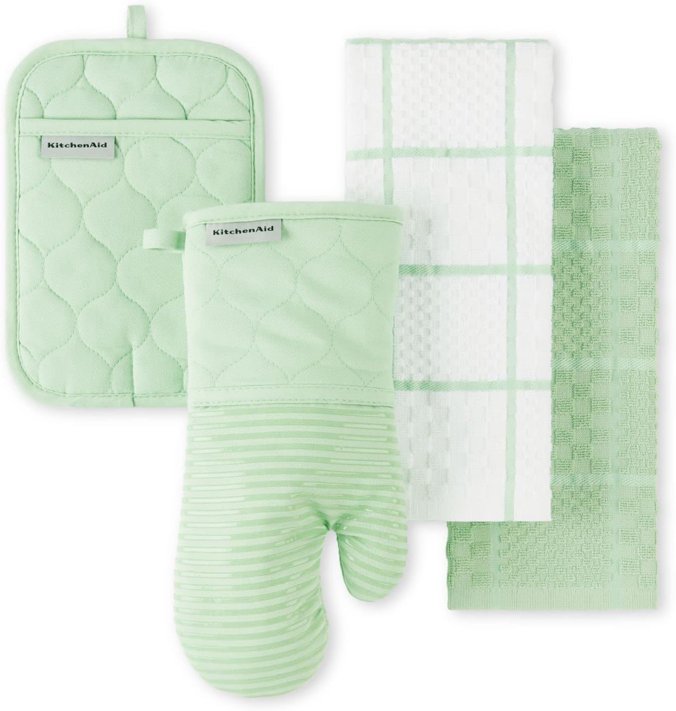 KITCHENAID Quilted Cotton Terry Cloth Oven Mitt Set for Cooking