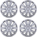 16ft Hubcaps Set of 4 Wheel Rim Cover Universal R16 - Silver Lacquer