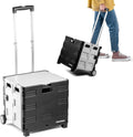 Collapsible Wheeled Crate with Lid - Stable 35L Folding Cart