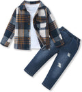 Toddler Boy Plaid Shirt and Tee with Pants Set - Cozy Everyday Outfit