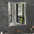 Bathroom Mirror 24x30 in Silver Framed Mirror - Brushed Metal Elegance