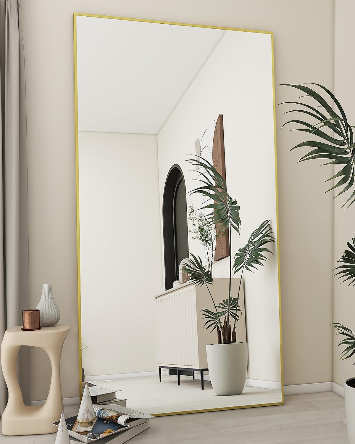 Koonmi 76x34 Oversized Full Length Mirror with U-Shaped Stand