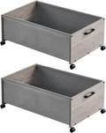 Under Bed Storage with Wheels Wooden Drawers - Space Saving Organizer