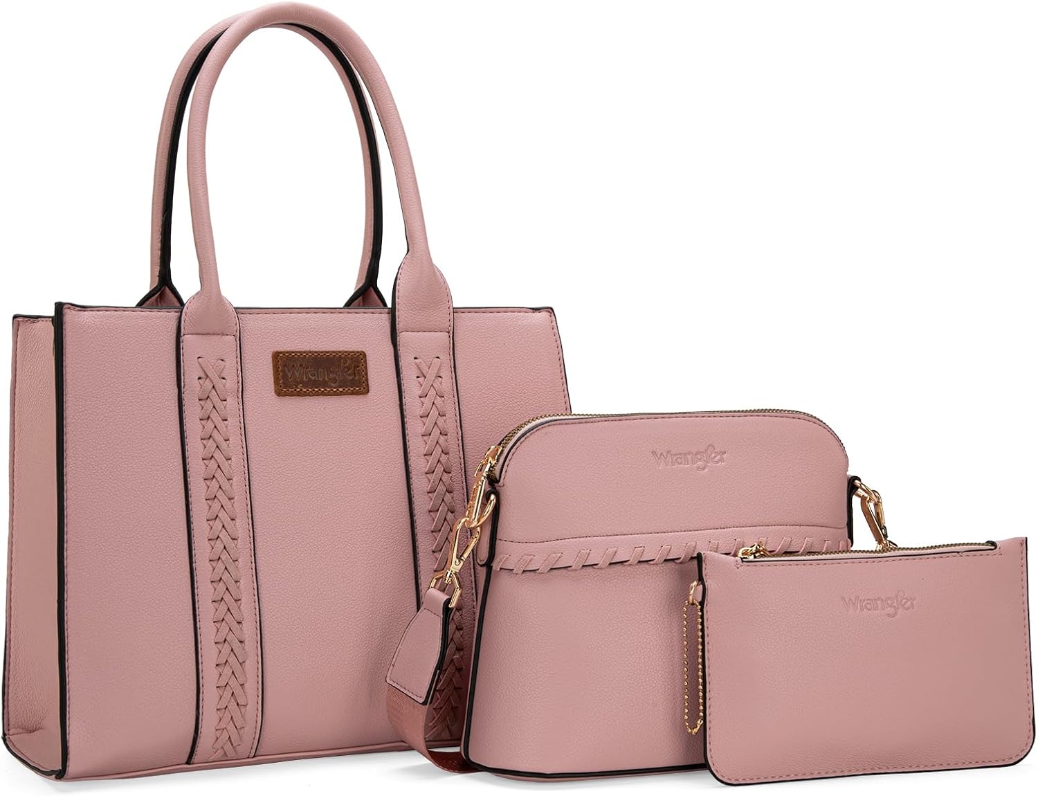 Wrangler 3Pcs Purses Set: Stylish Tote, Crossbody, and Wallet
