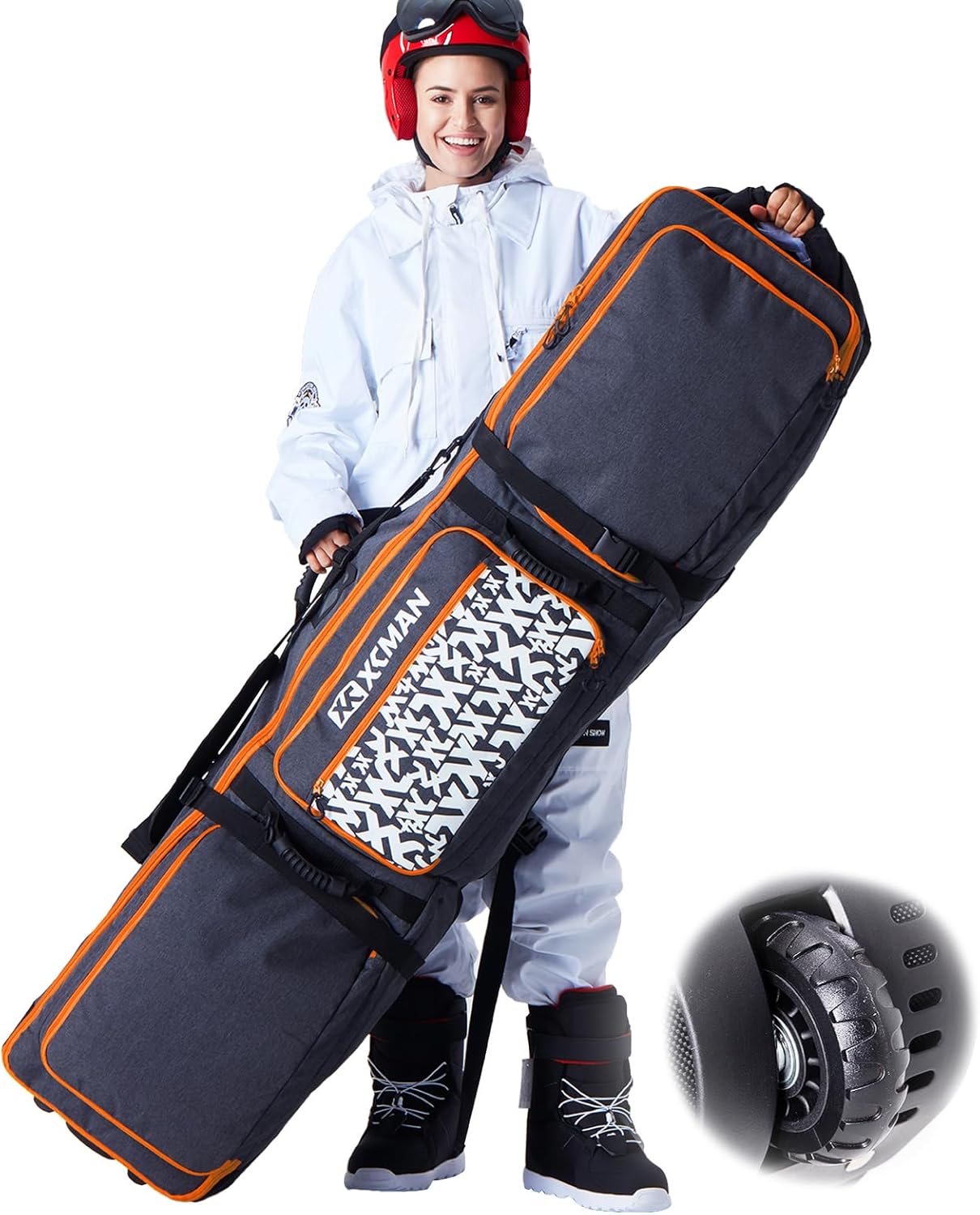 XCMAN Roller Snowboard Bag 140L - Waterproof & Adjustable