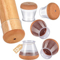 Chair Leg Floor Protectors for Hardwood Floors - Clear Silicone Felt